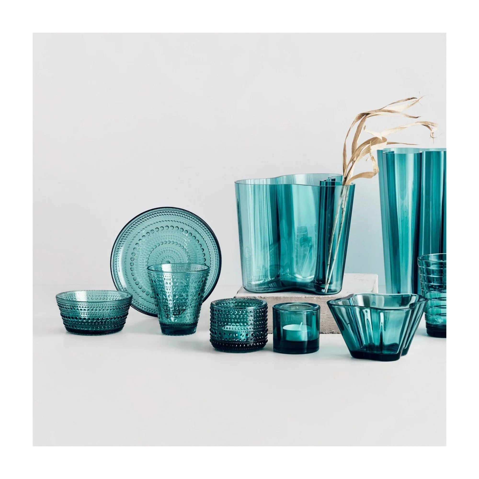 Iittala Kastehelmi Storage Jar With Lid Sea Blue, 11,6cm