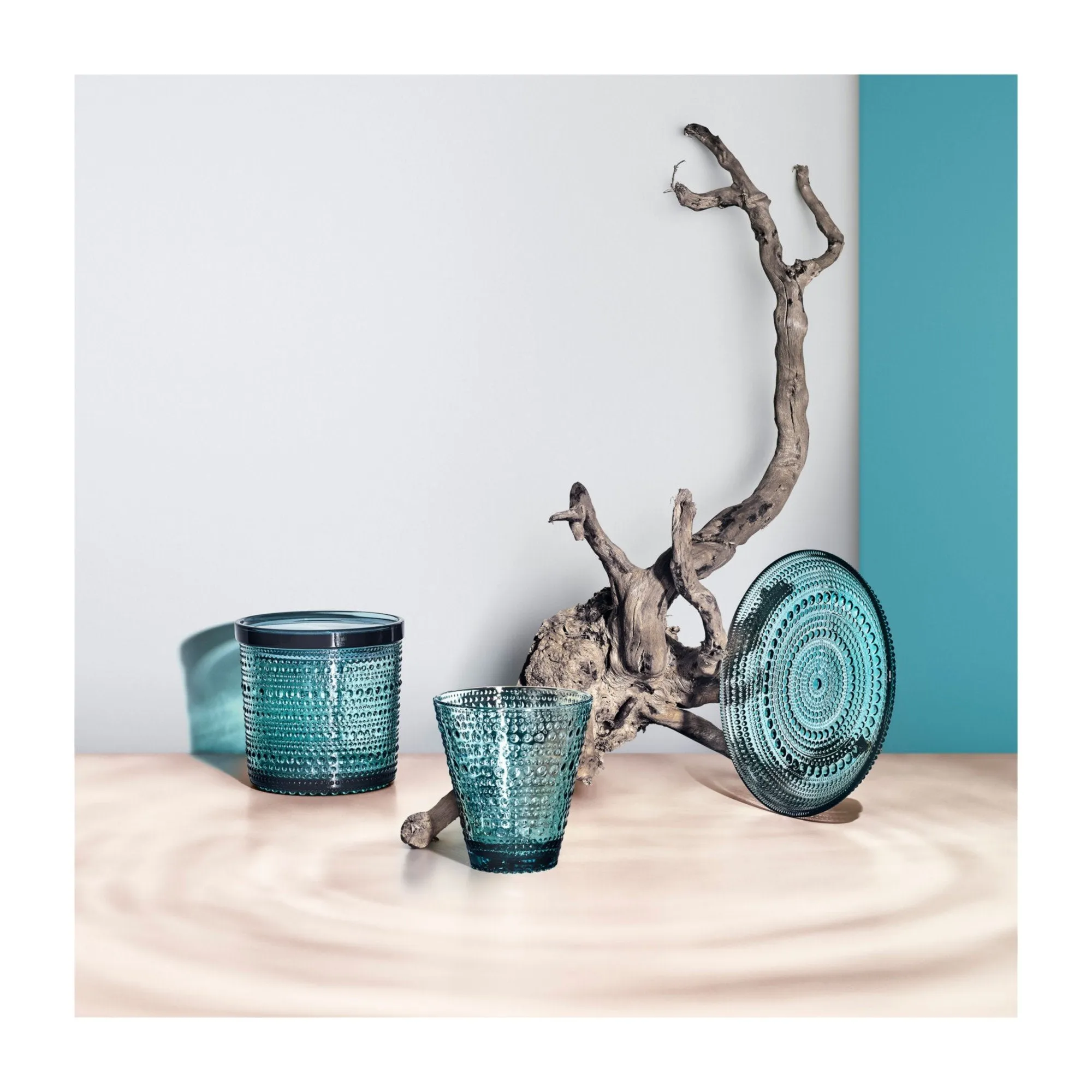 Iittala Kastehelmi Storage Jar With Lid Sea Blue, 11,6cm