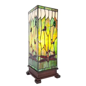 Imperial Dragonfly Large Square Tiffany Lamp