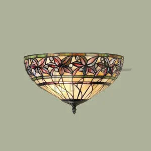 Interiors 1900 Ashtead Flush Tiffany Ceiling Light