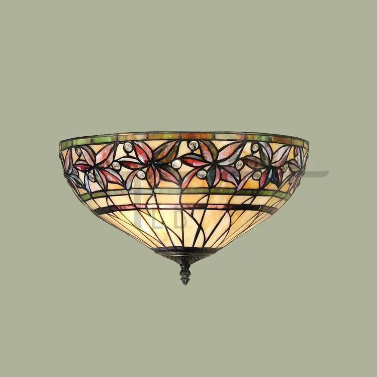 Interiors 1900 Ashtead Flush Tiffany Ceiling Light