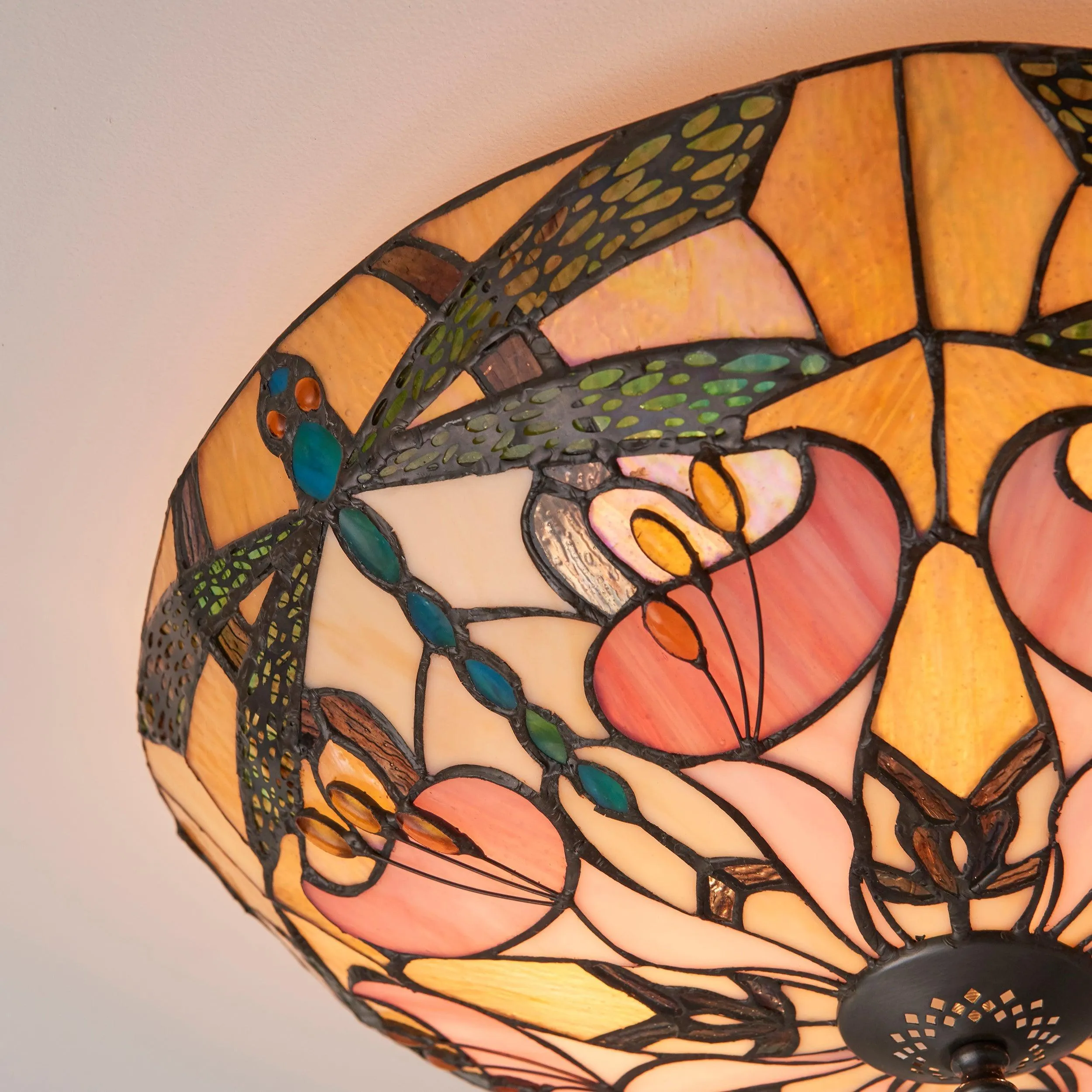 Interiors 1900 Ashton Large Flush Tiffany Ceiling Light