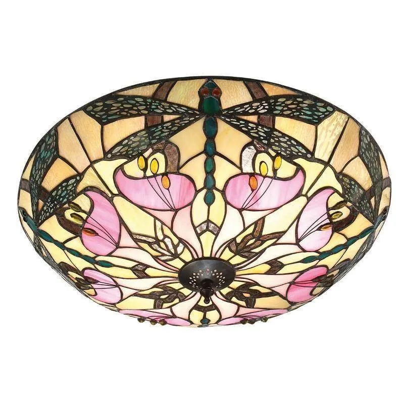 Interiors 1900 Ashton Large Flush Tiffany Ceiling Light