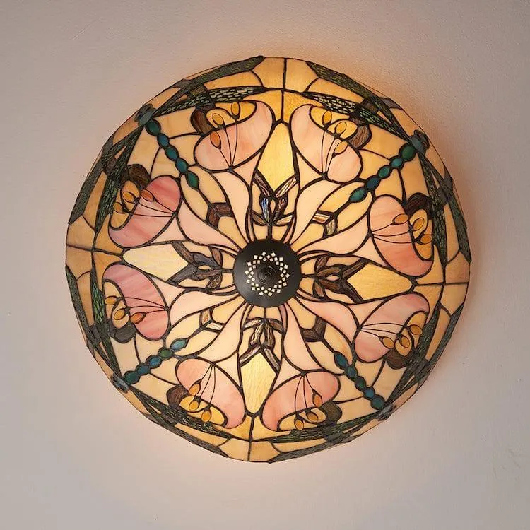 Interiors 1900 Ashton Large Flush Tiffany Ceiling Light