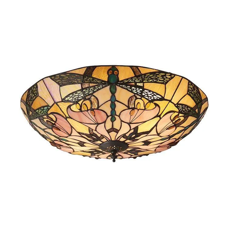Interiors 1900 Ashton Large Flush Tiffany Ceiling Light