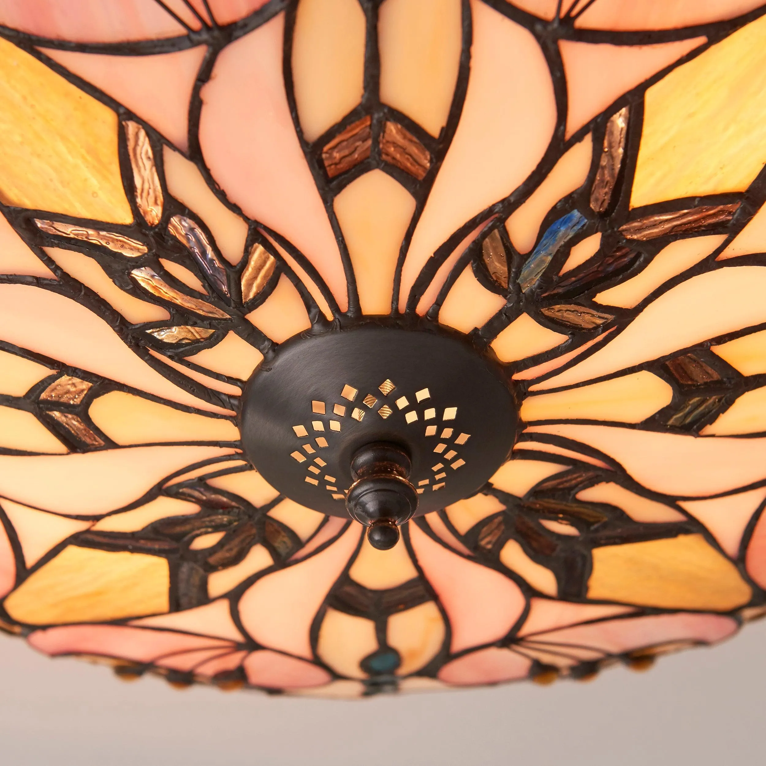 Interiors 1900 Ashton Large Flush Tiffany Ceiling Light