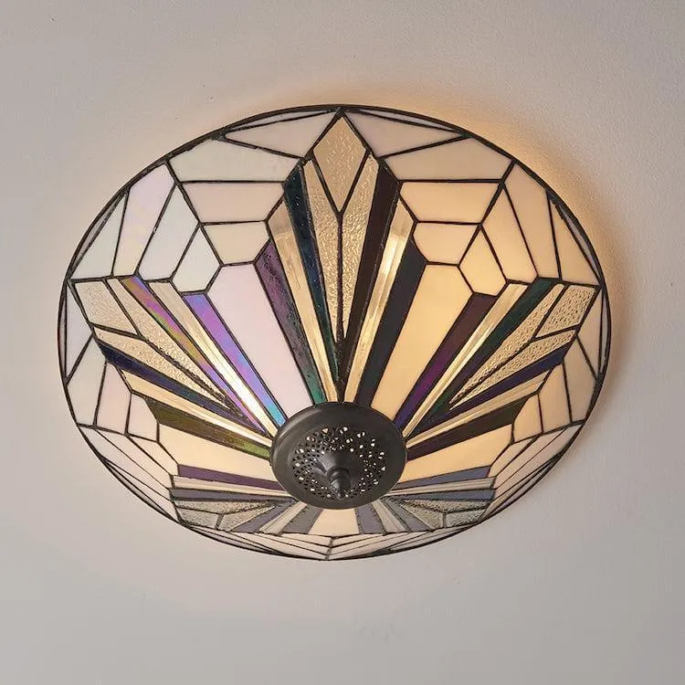 Interiors 1900 Astoria 48cm Tiffany Flush Ceiling Light