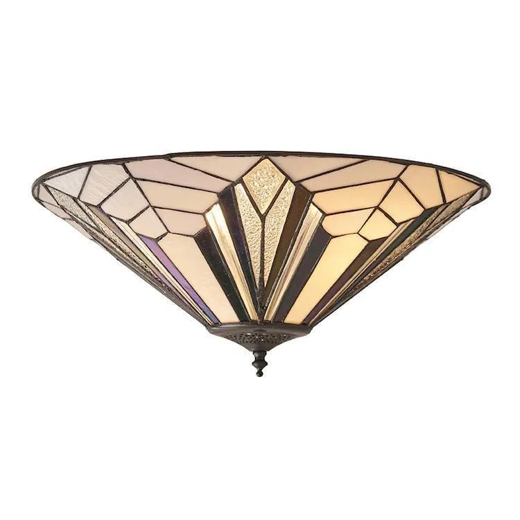 Interiors 1900 Astoria 48cm Tiffany Flush Ceiling Light