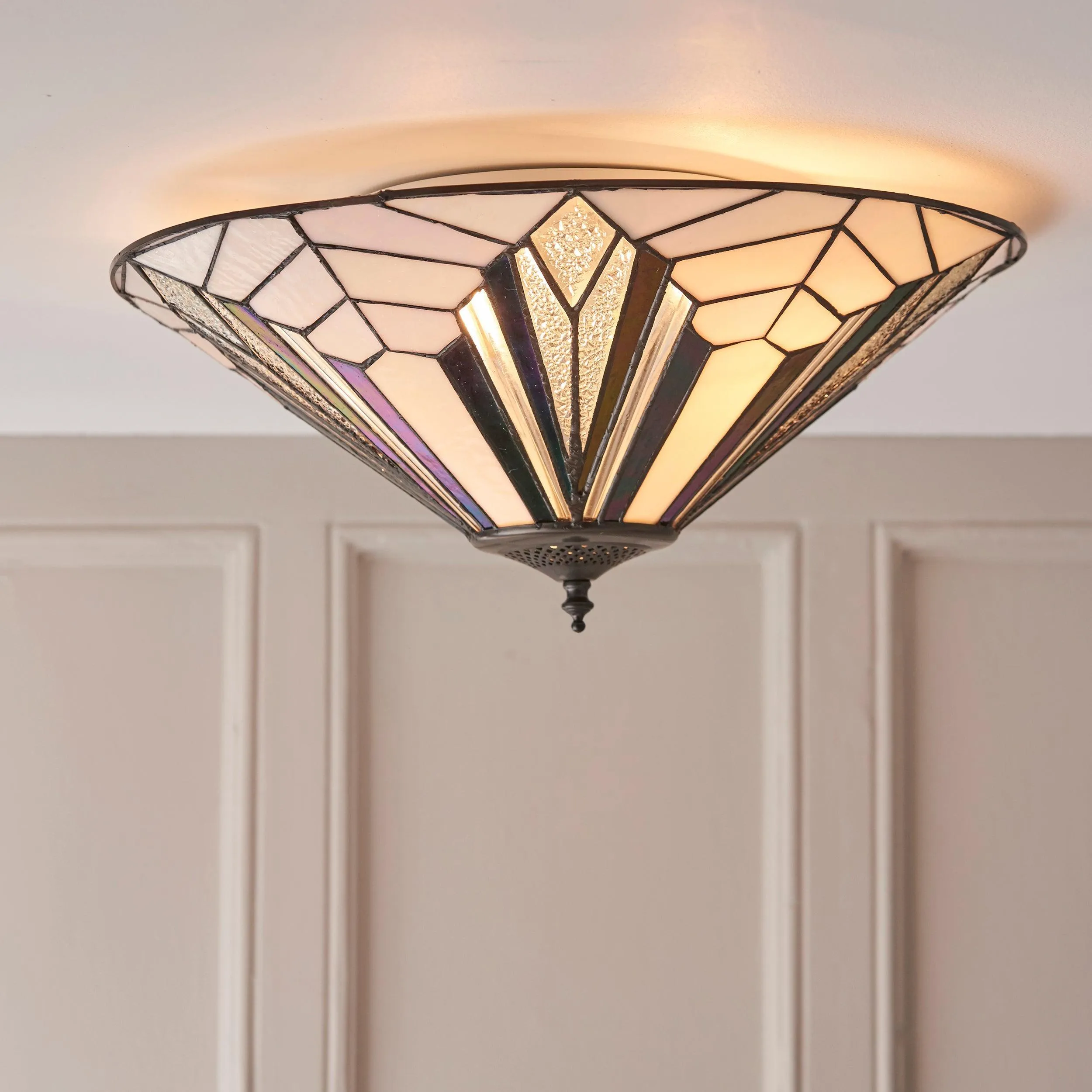 Interiors 1900 Astoria 48cm Tiffany Flush Ceiling Light