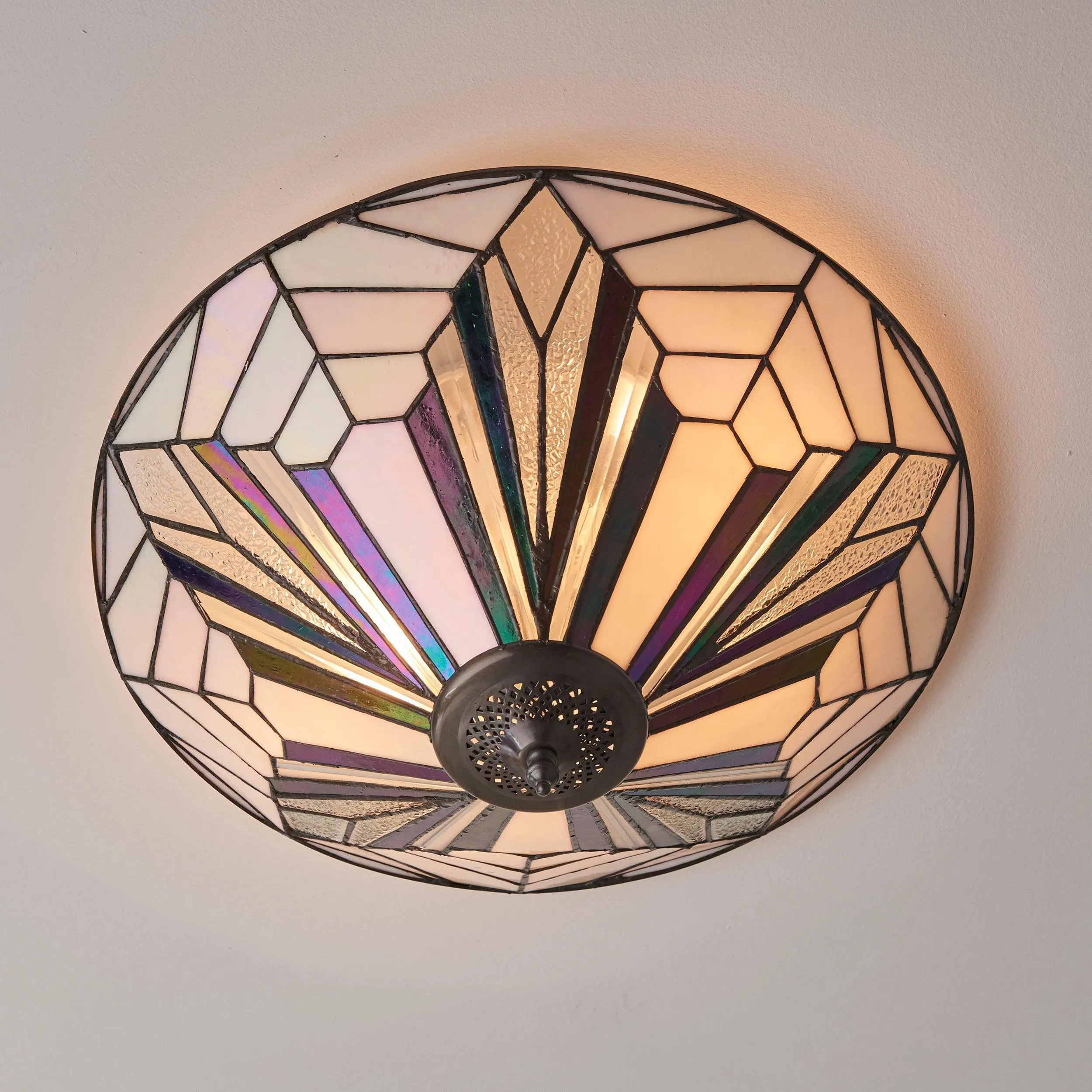 Interiors 1900 Astoria 48cm Tiffany Flush Ceiling Light