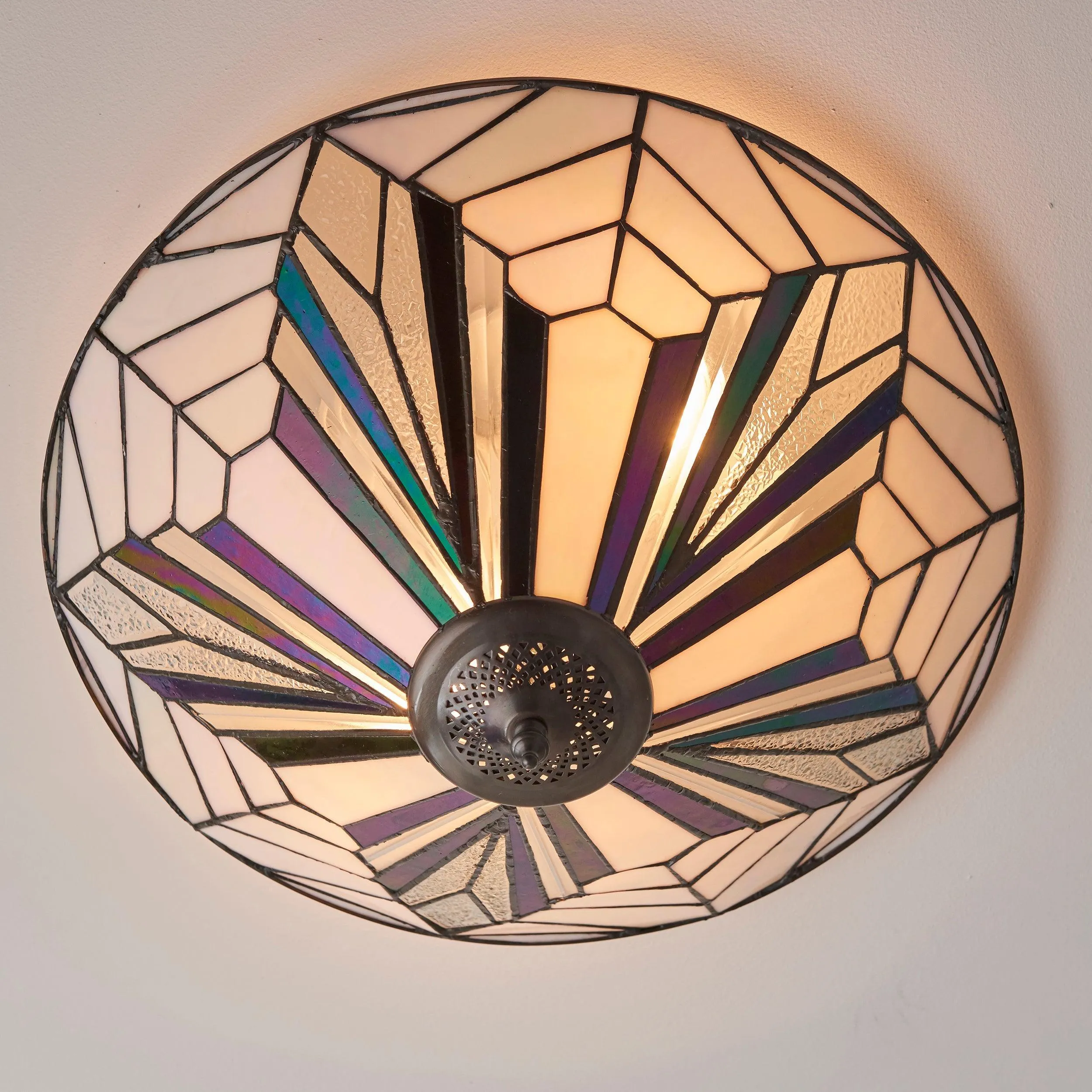 Interiors 1900 Astoria 48cm Tiffany Flush Ceiling Light