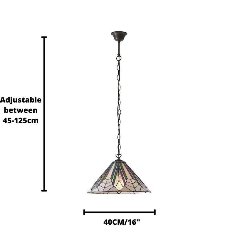 Interiors 1900 Astoria Tiffany Ceiling Pendant - 40cm