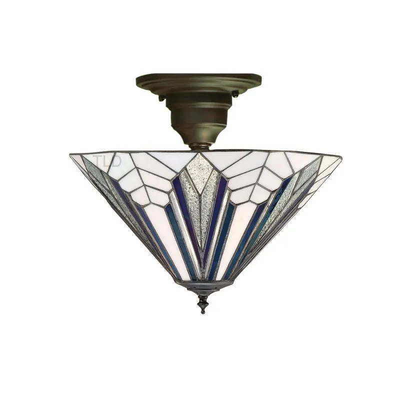 Interiors 1900 Astoria Tiffany Semi-Flush Ceiling Light