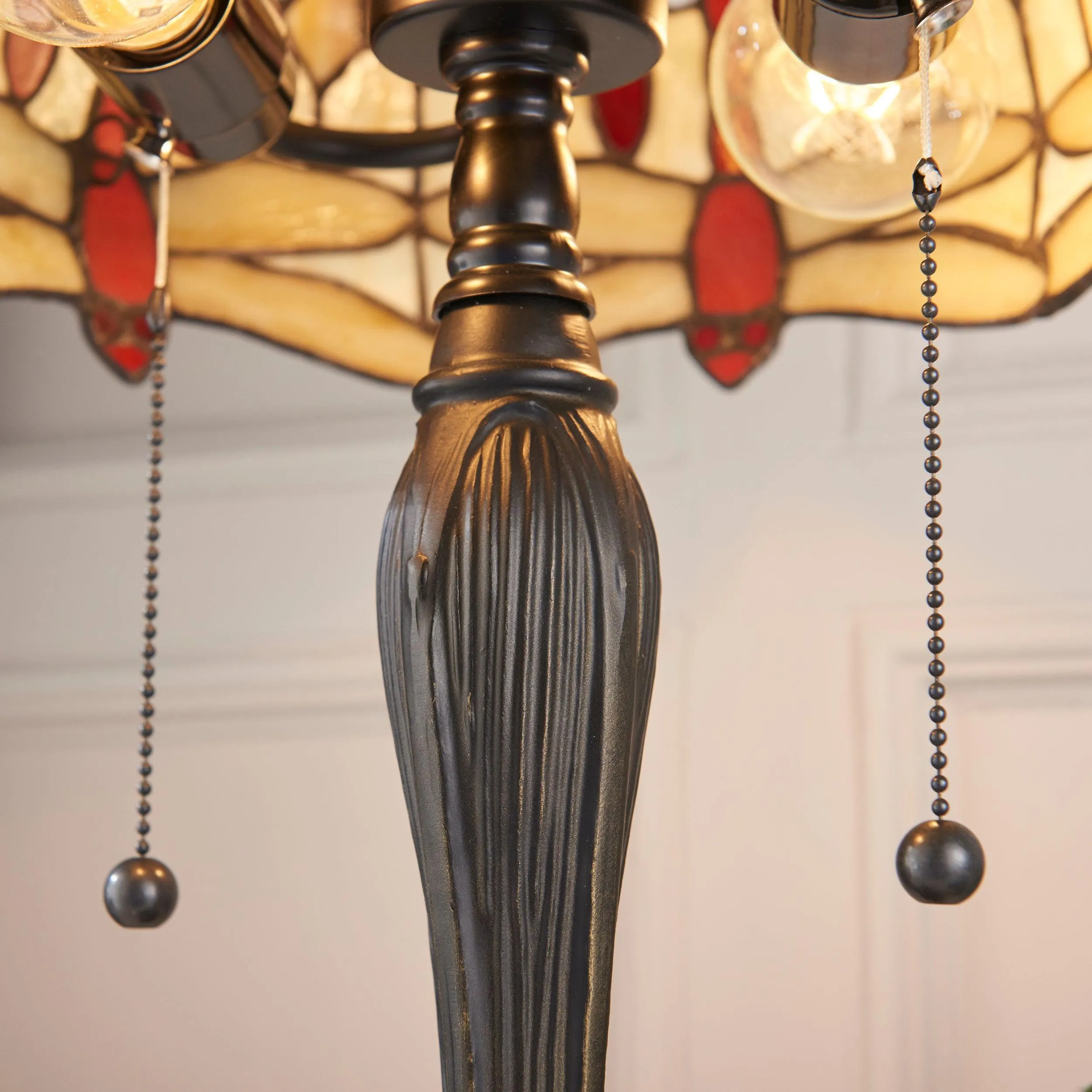 Interiors 1900 Beige Dragonfly Intermediate Tiffany Lamp