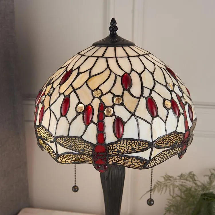 Interiors 1900 Beige Dragonfly Intermediate Tiffany Lamp