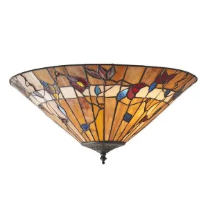 Interiors 1900 Bernwood Medium Flush Tiffany Ceiling Light