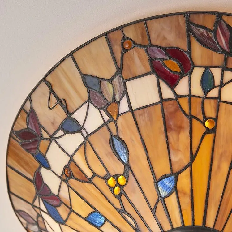 Interiors 1900 Bernwood Medium Flush Tiffany Ceiling Light