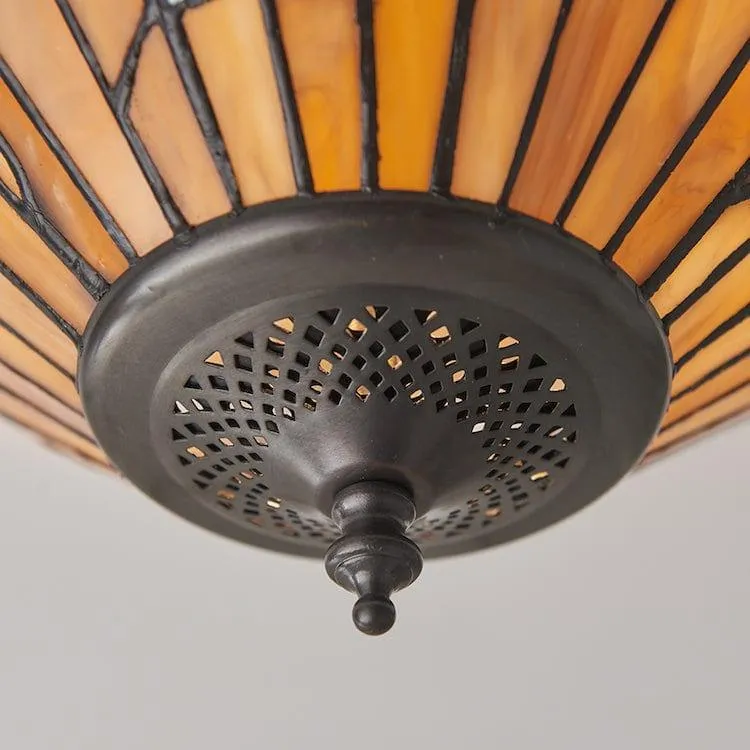 Interiors 1900 Bernwood Medium Flush Tiffany Ceiling Light