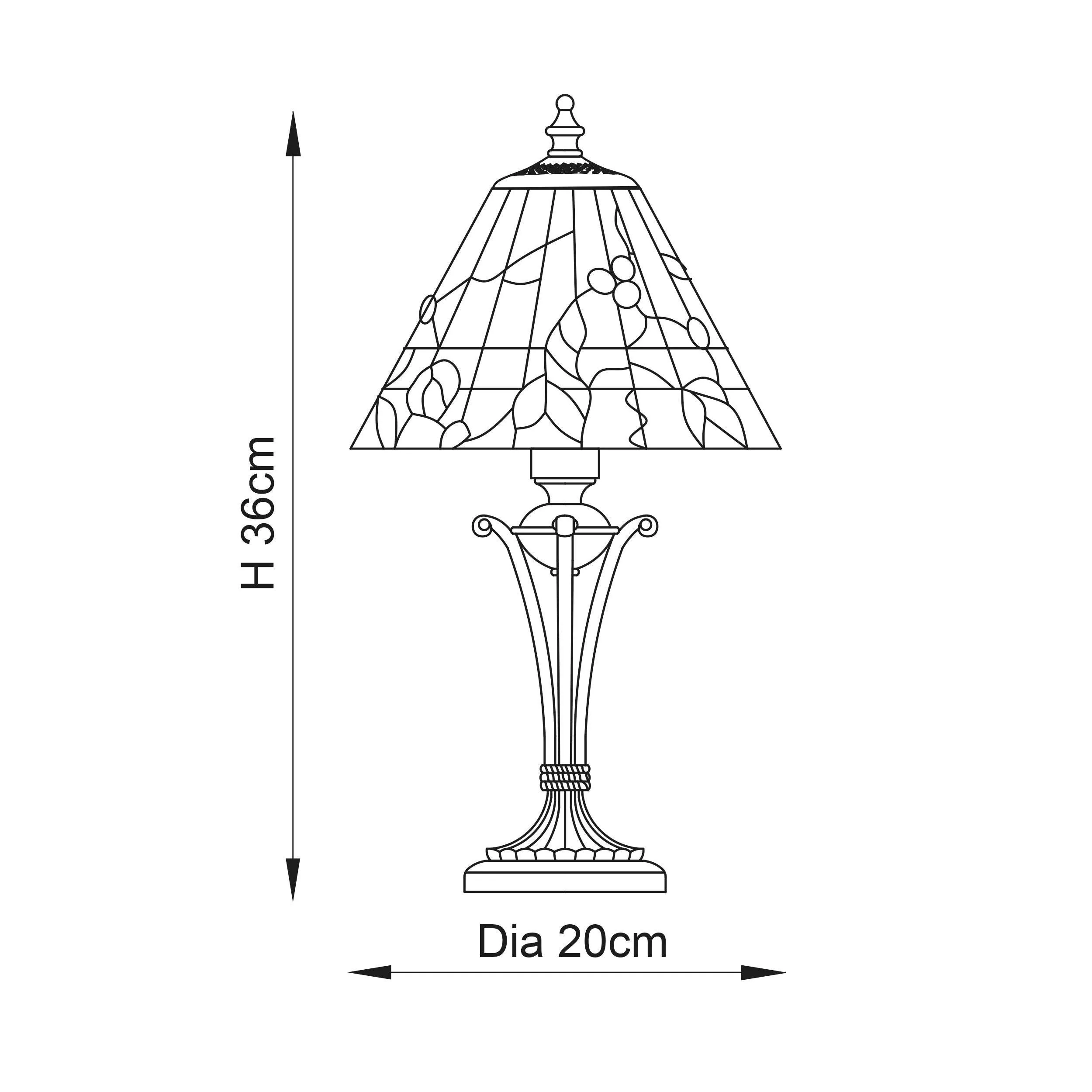 Interiors 1900 Bernwood Small Tiffany Bedside Table Lamp