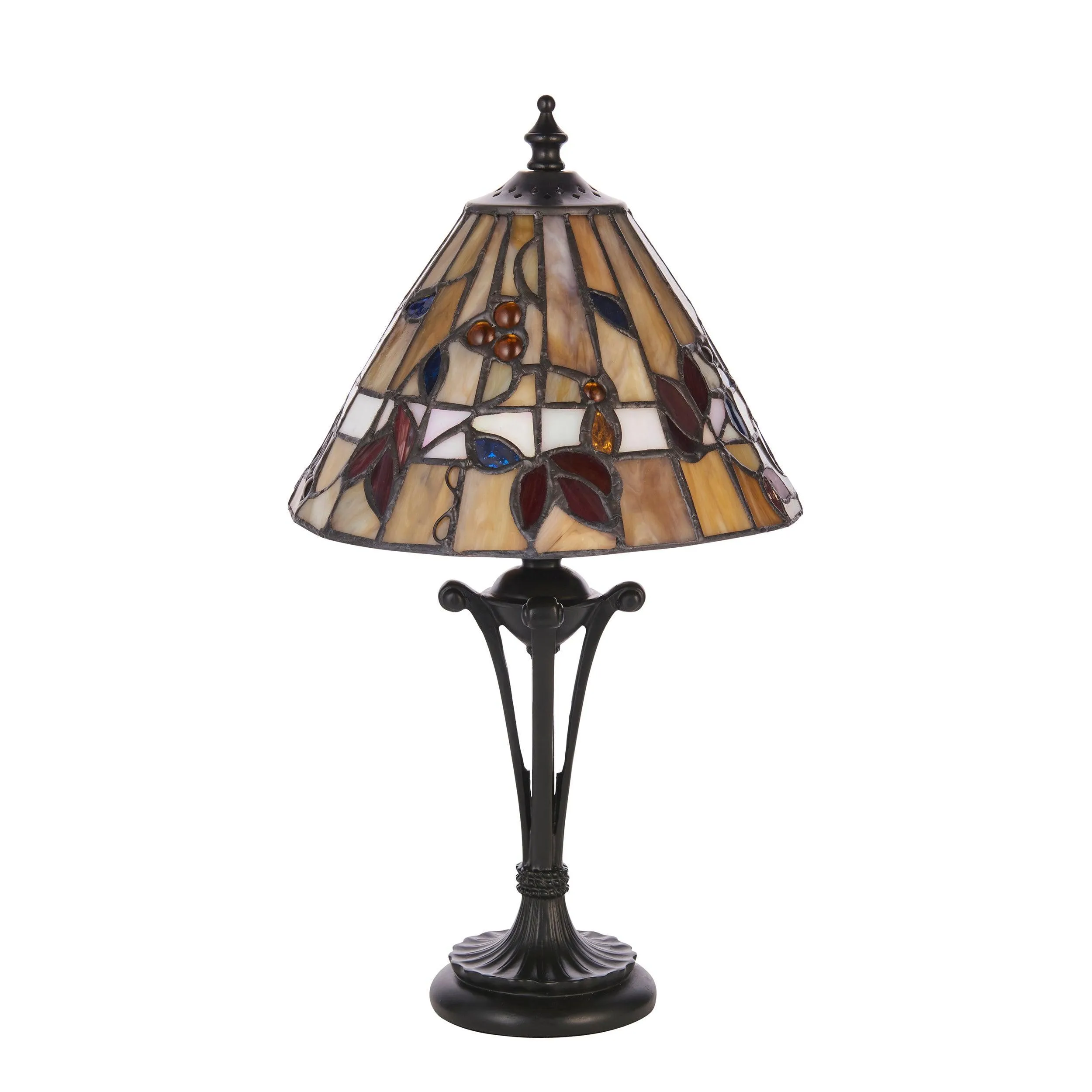 Interiors 1900 Bernwood Small Tiffany Bedside Table Lamp