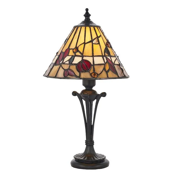 Interiors 1900 Bernwood Small Tiffany Bedside Table Lamp