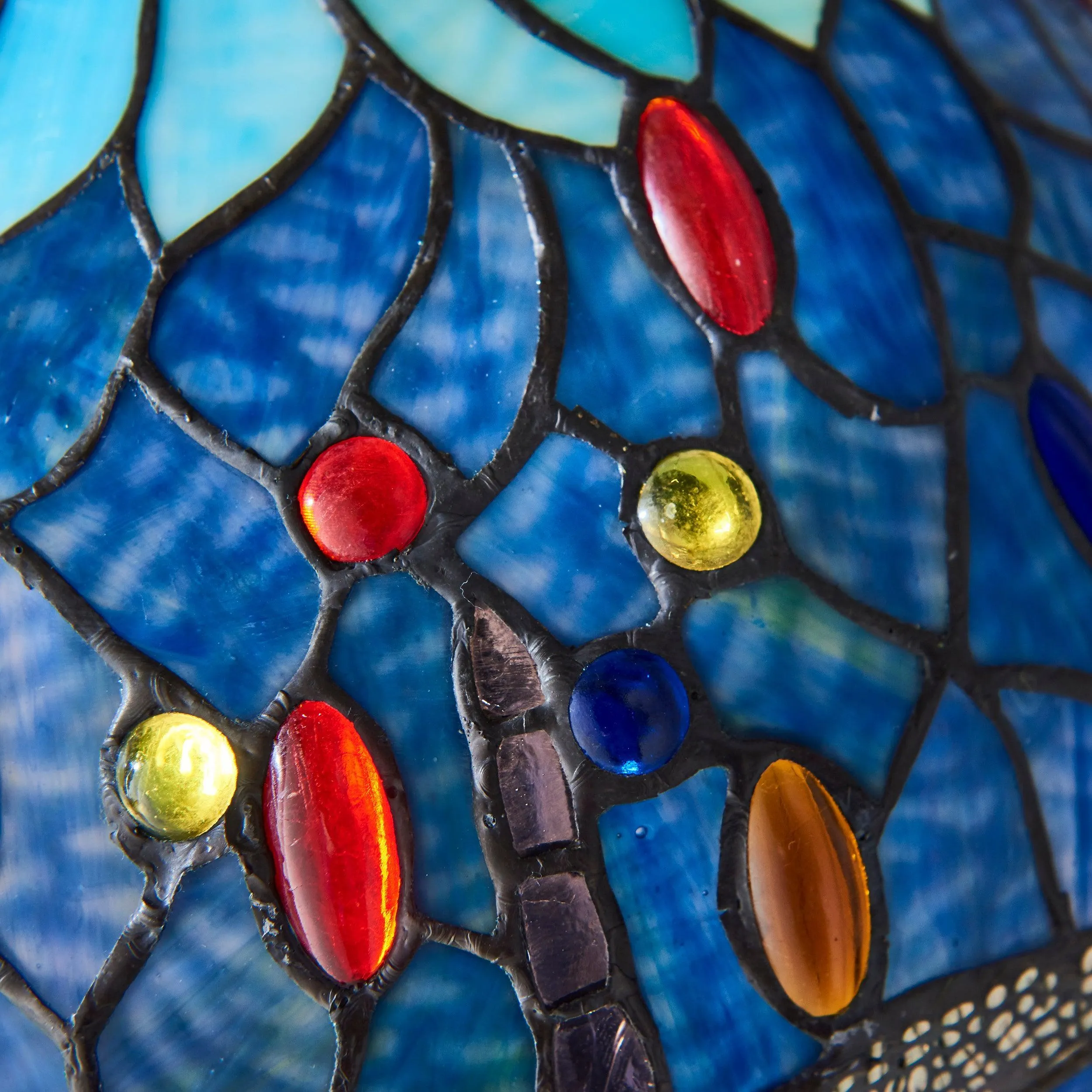 Interiors 1900 Blue Dragonfly Small Tiffany Table Lamp