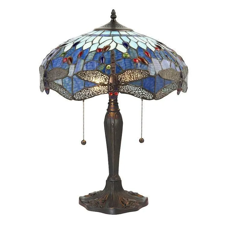 Interiors 1900 Blue Dragonfly Tiffany Table Lamp