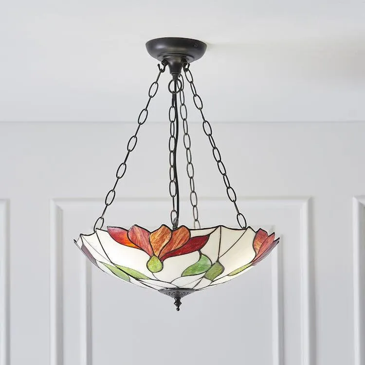 Interiors 1900 Botanica Inverted Tiffany Ceiling Light