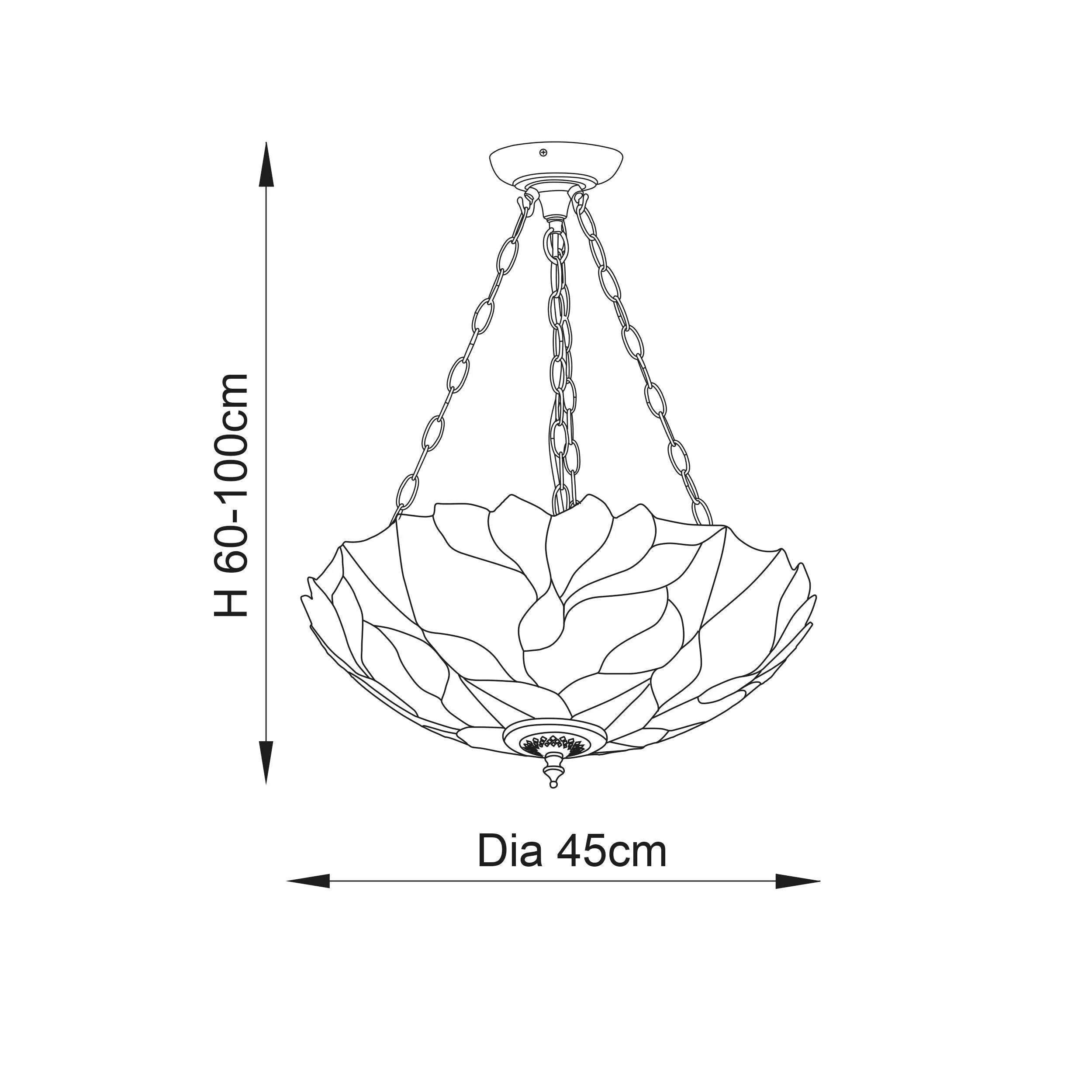 Interiors 1900 Botanica Inverted Tiffany Ceiling Light