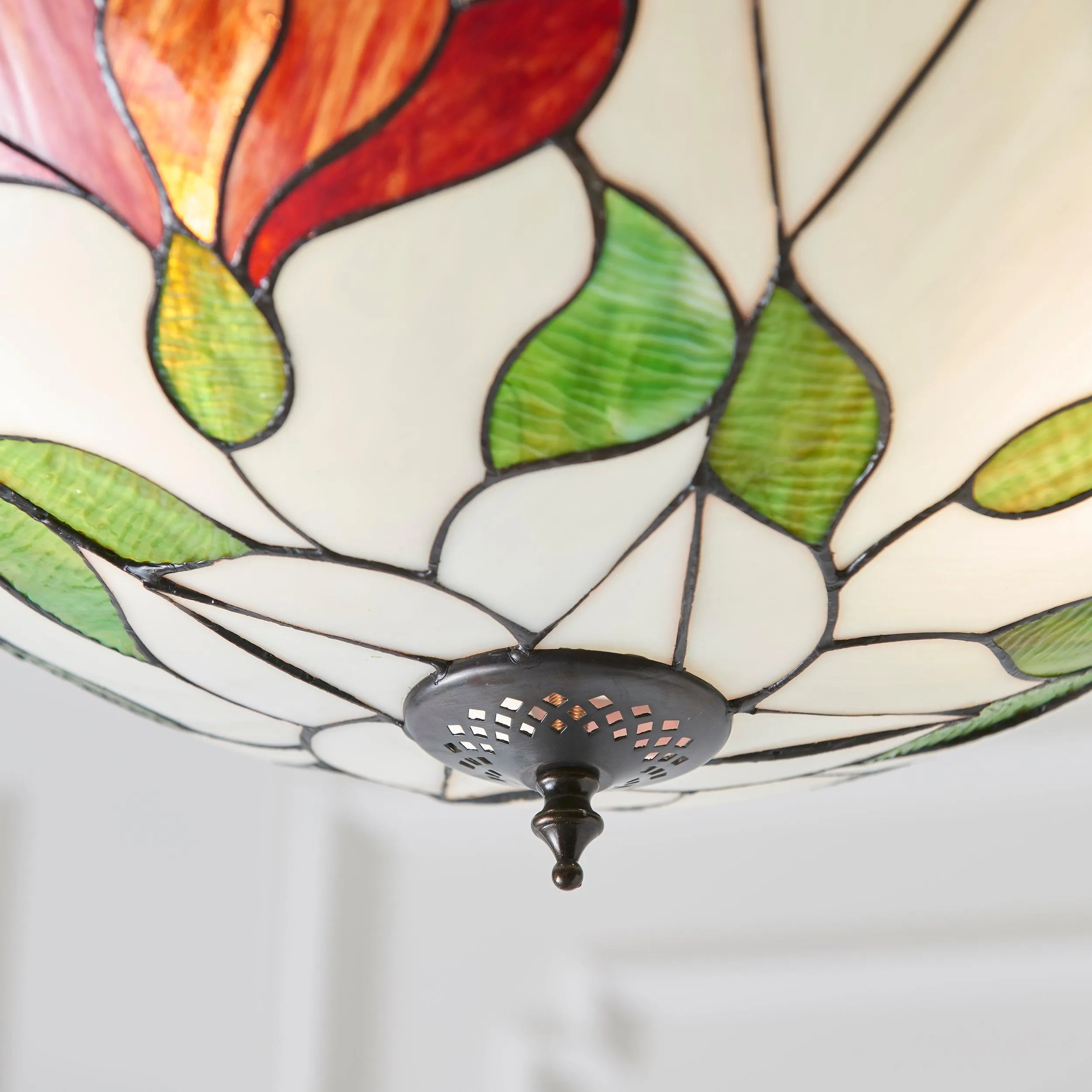 Interiors 1900 Botanica Inverted Tiffany Ceiling Light