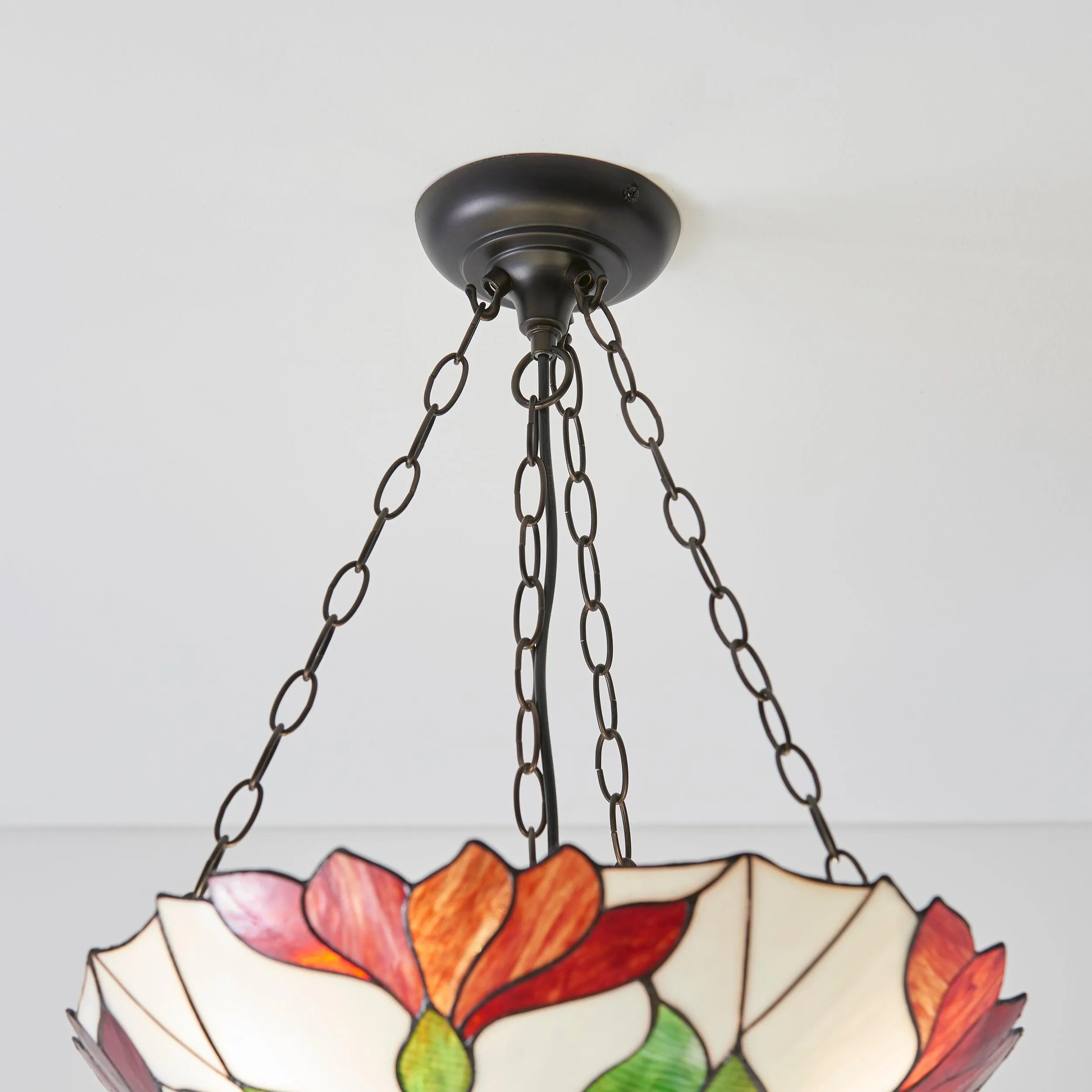 Interiors 1900 Botanica Inverted Tiffany Ceiling Light