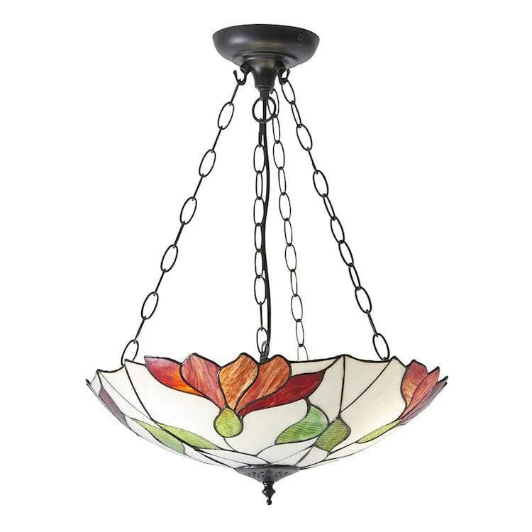 Interiors 1900 Botanica Inverted Tiffany Ceiling Light