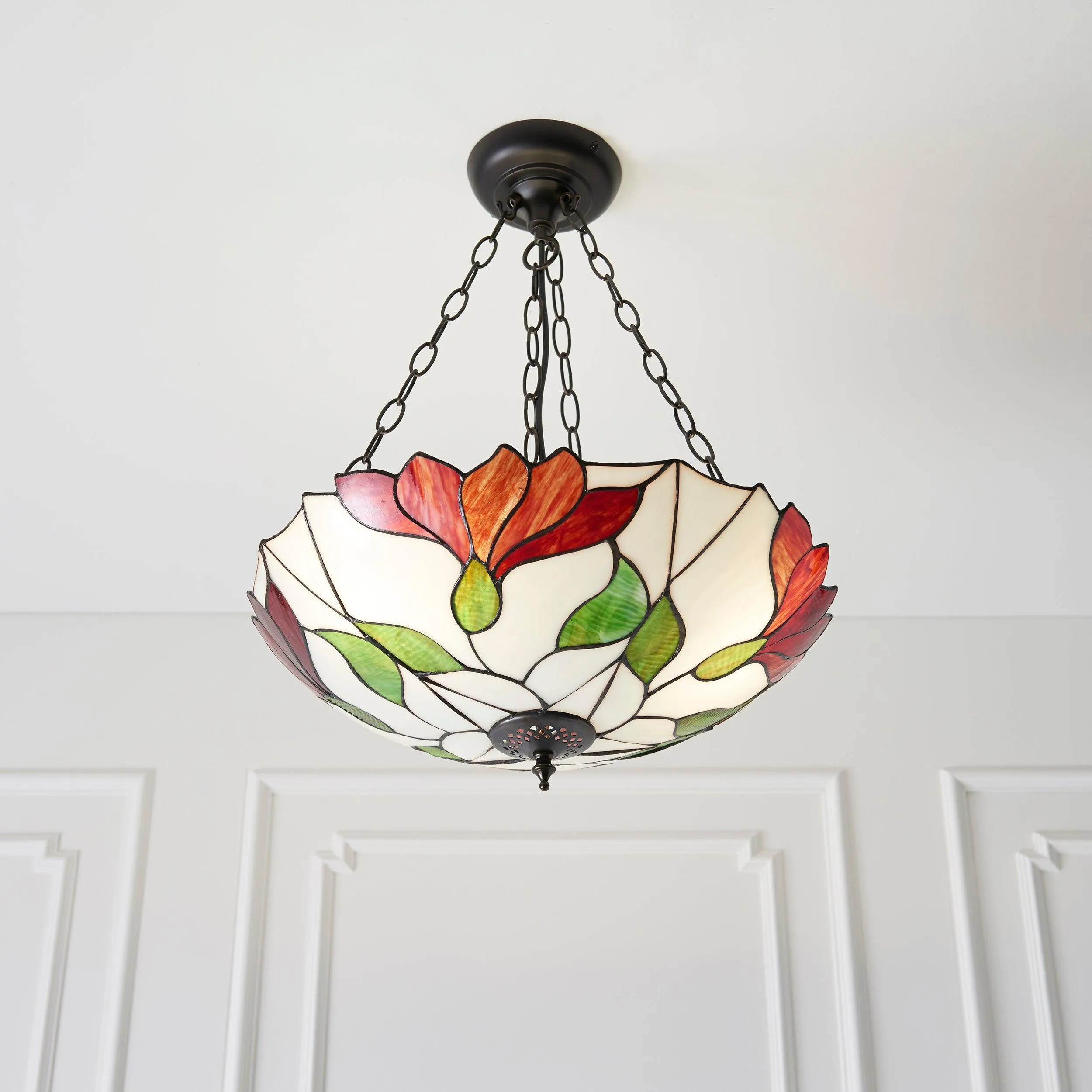 Interiors 1900 Botanica Inverted Tiffany Ceiling Light