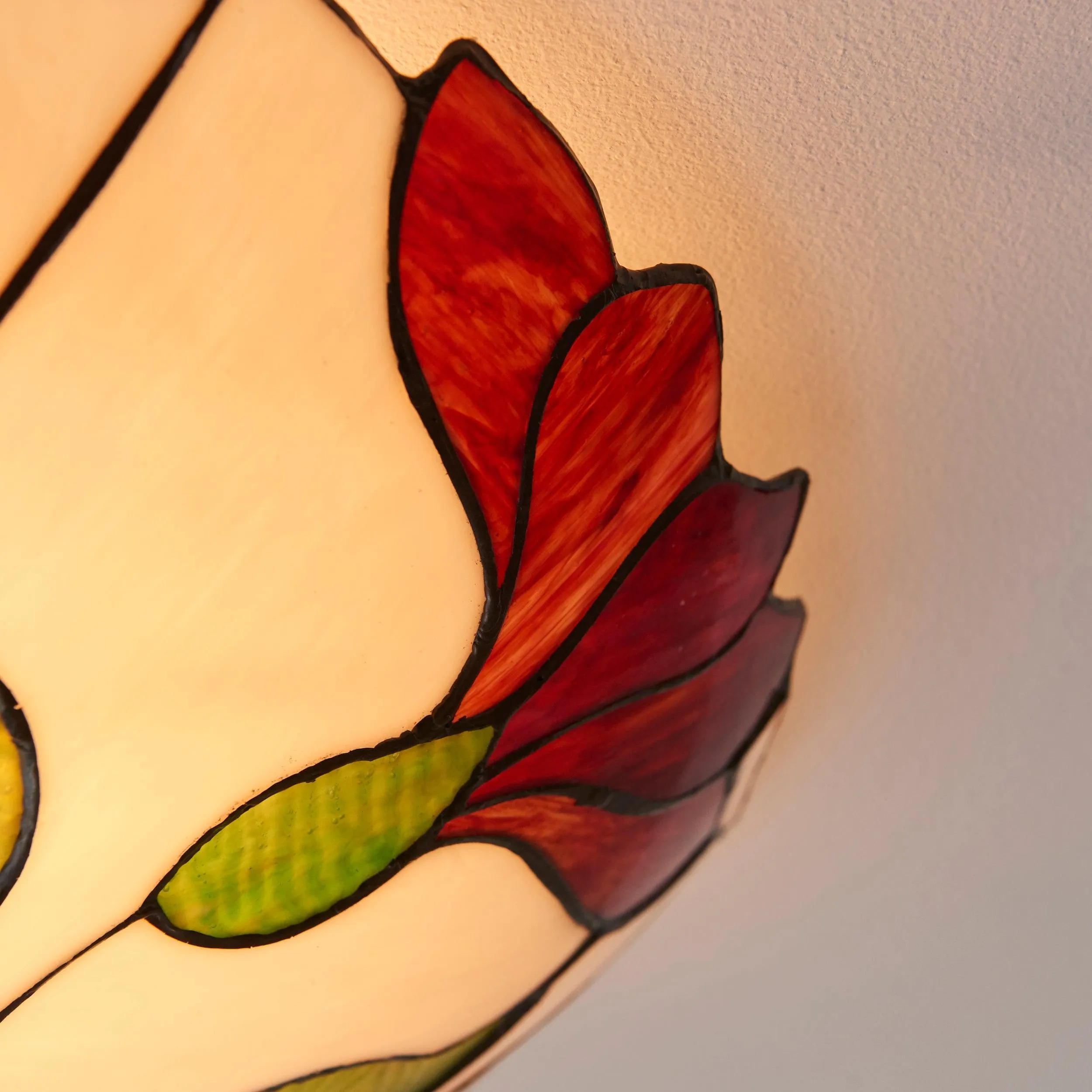 Interiors 1900 Botanica Large Flush Tiffany Ceiling Light