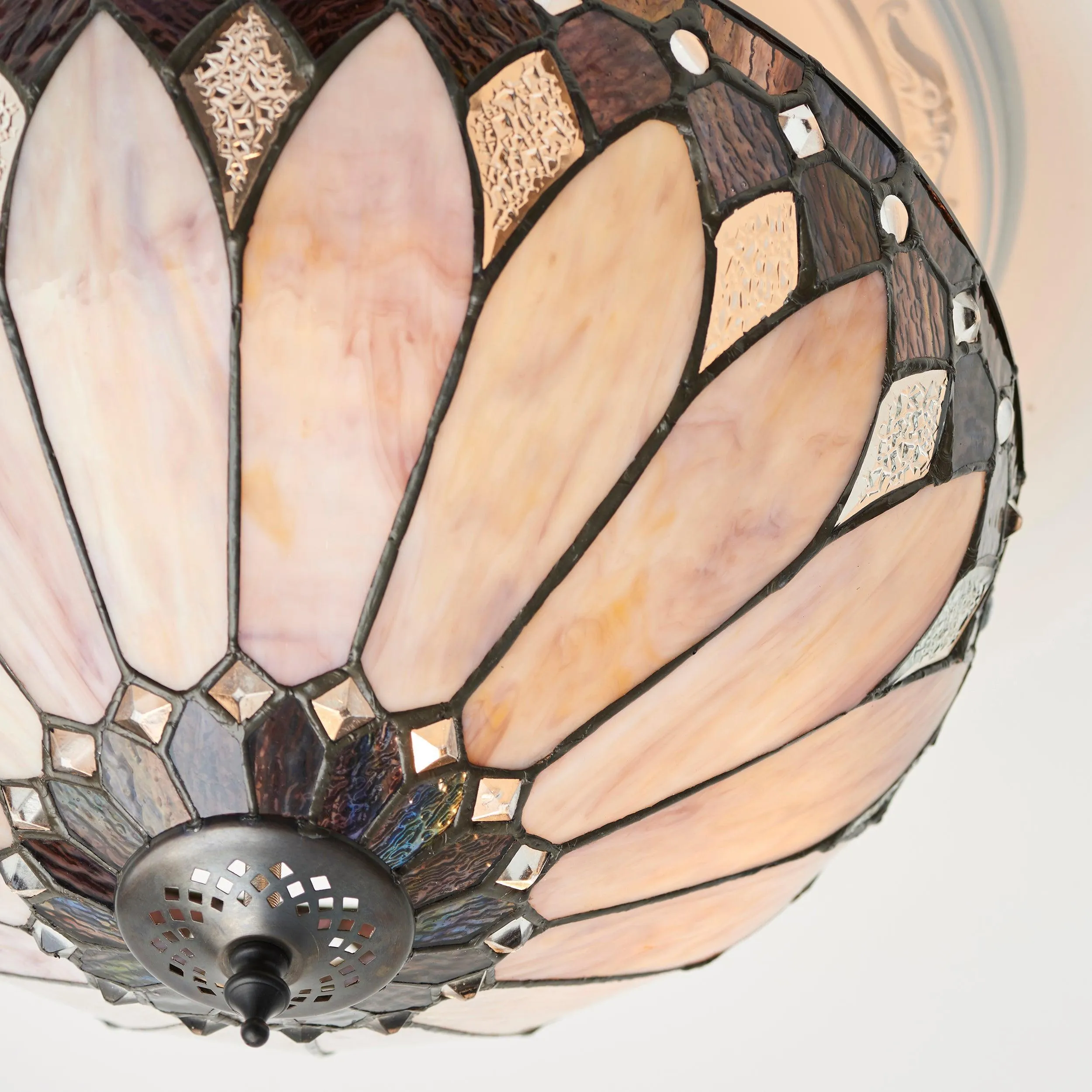 Interiors 1900 Brooklyn Semi-Flush Tiffany Ceiling Light
