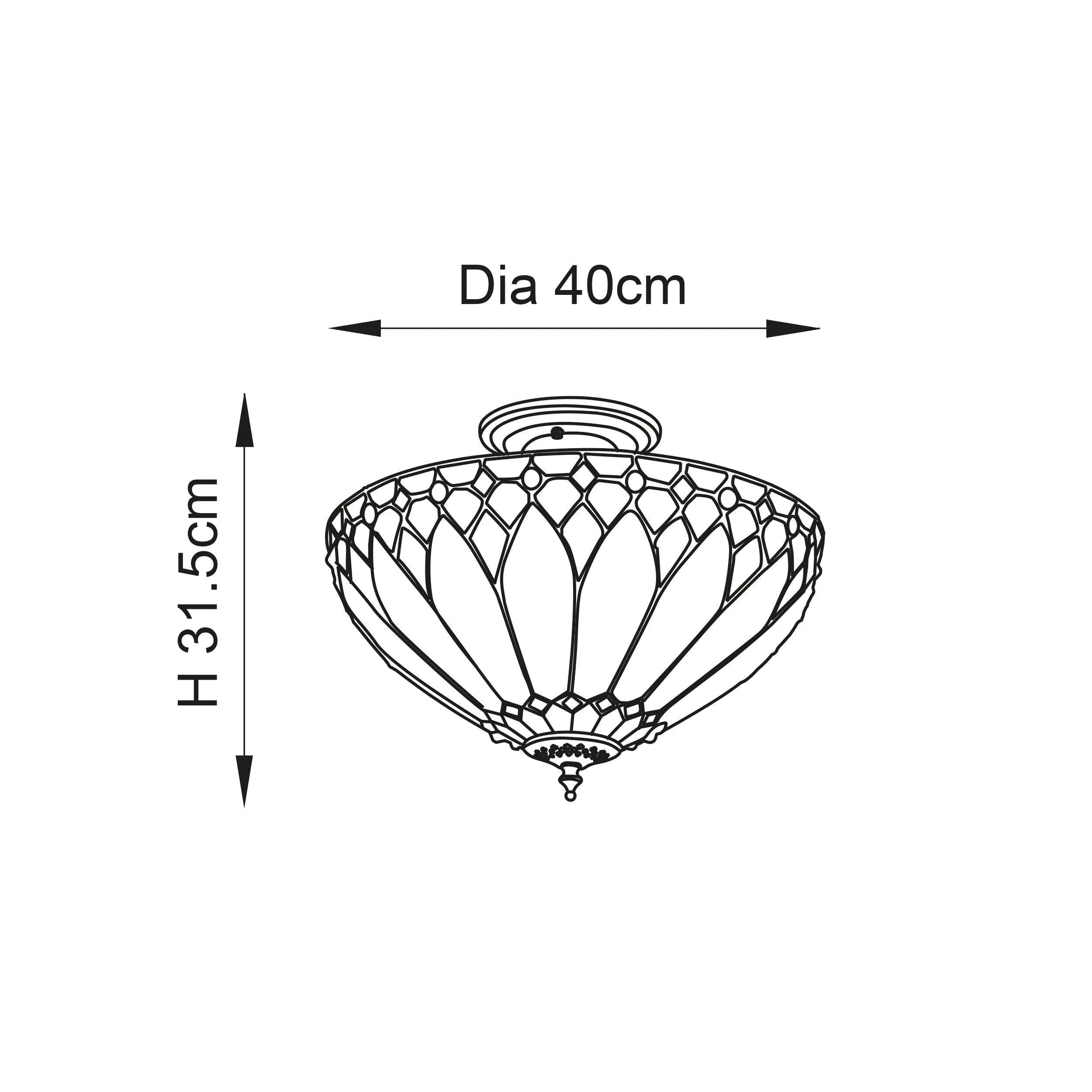 Interiors 1900 Brooklyn Semi-Flush Tiffany Ceiling Light