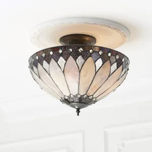 Interiors 1900 Brooklyn Semi-Flush Tiffany Ceiling Light