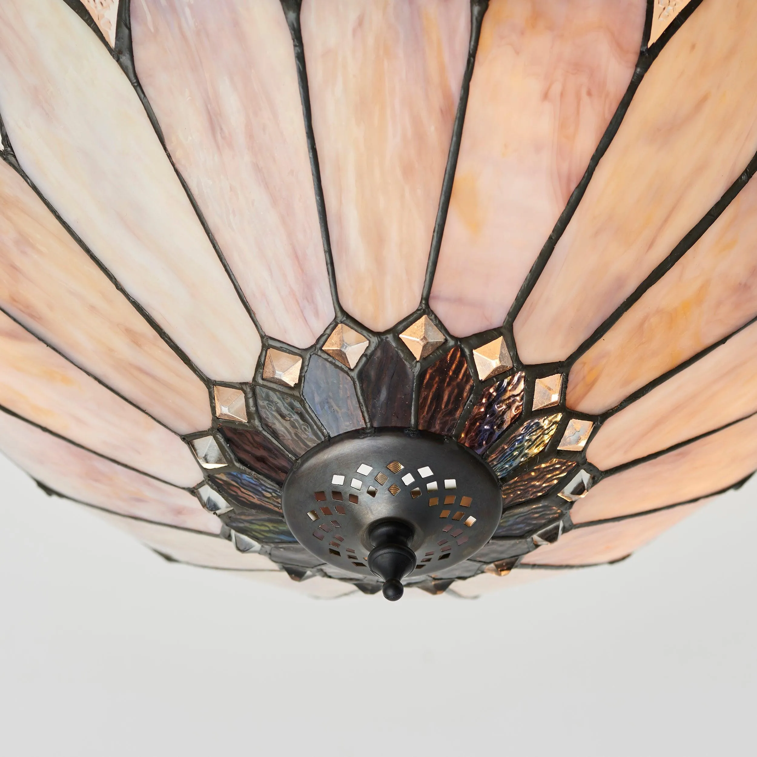 Interiors 1900 Brooklyn Semi-Flush Tiffany Ceiling Light