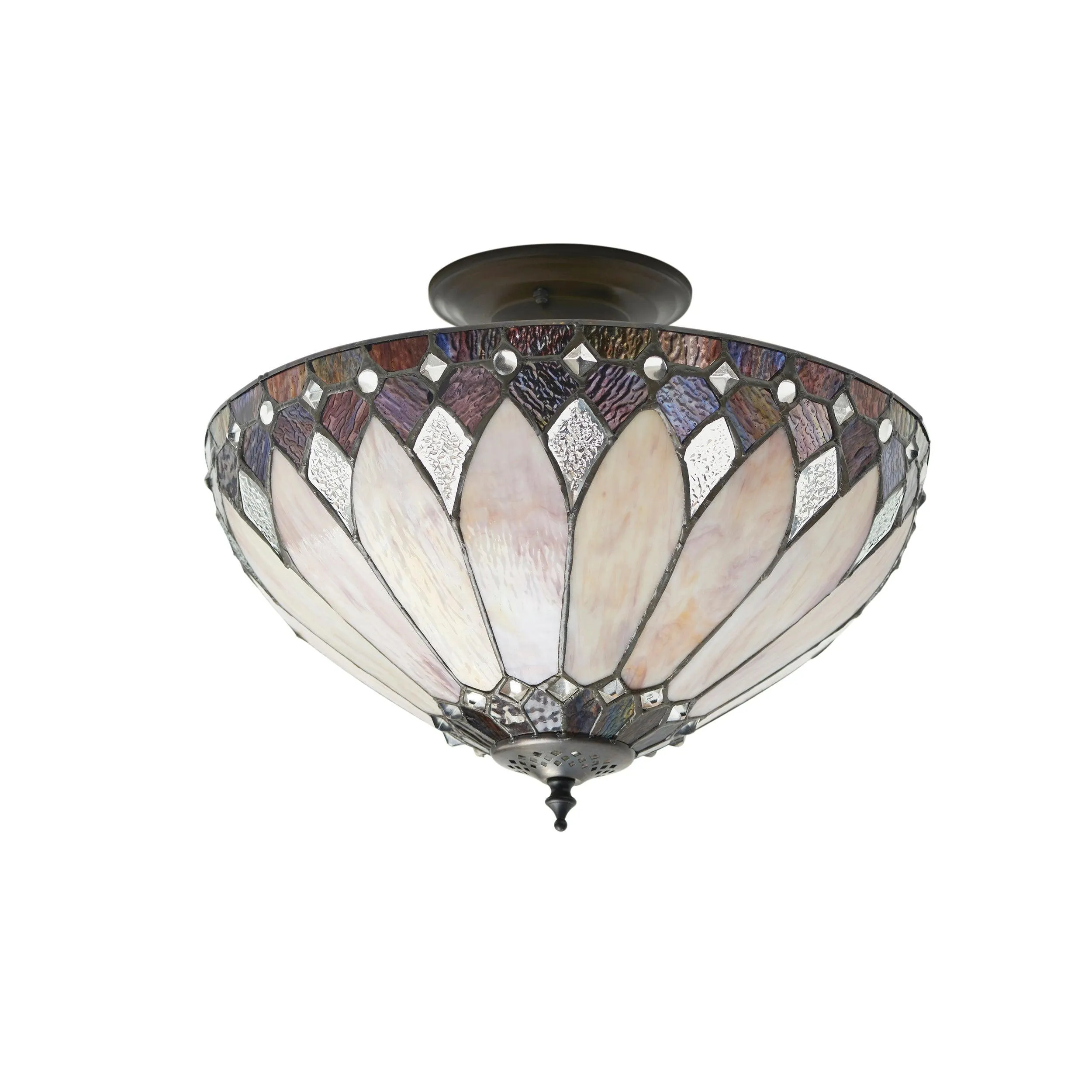 Interiors 1900 Brooklyn Semi-Flush Tiffany Ceiling Light