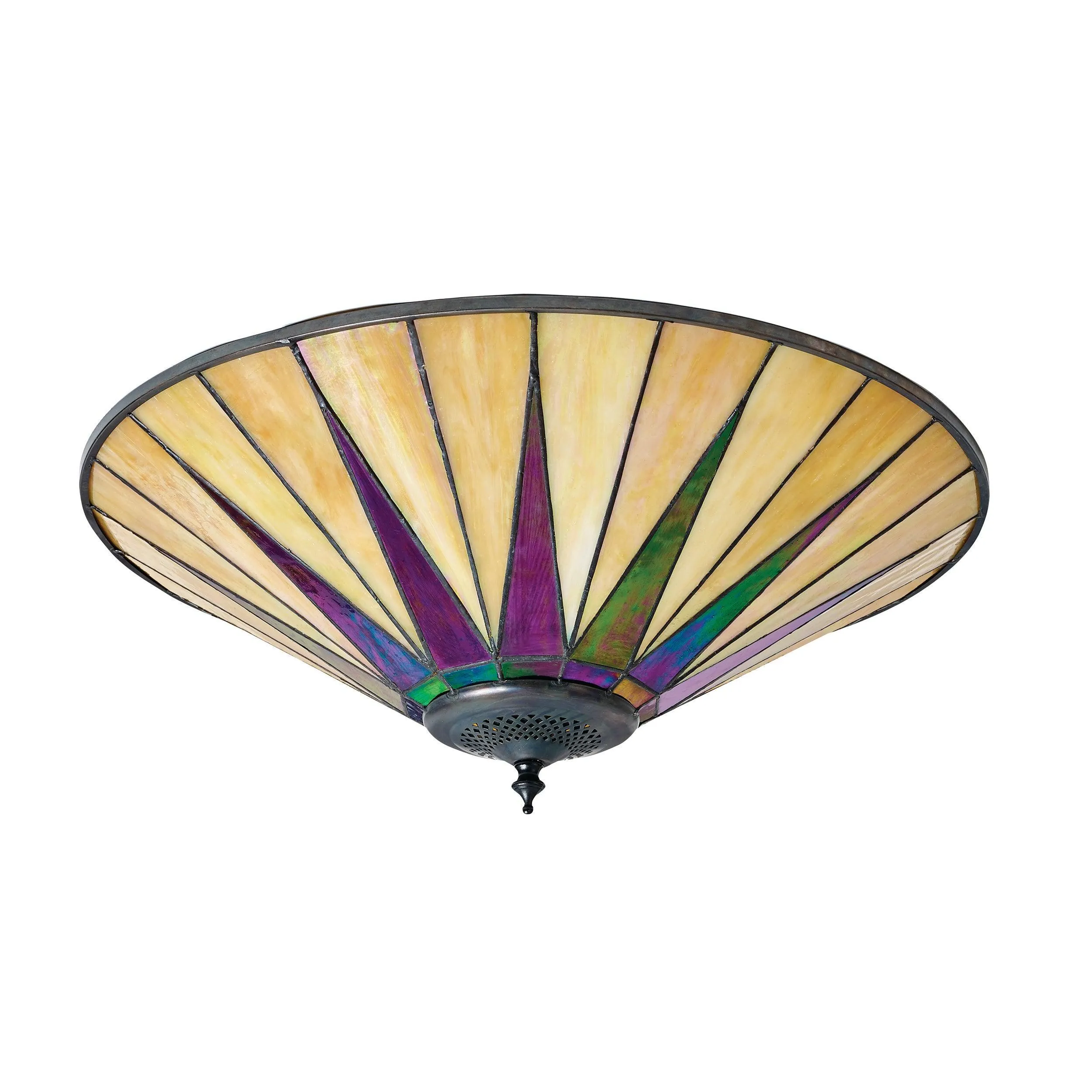 Interiors 1900 Dark Star Large Flush Tiffany Ceiling Light