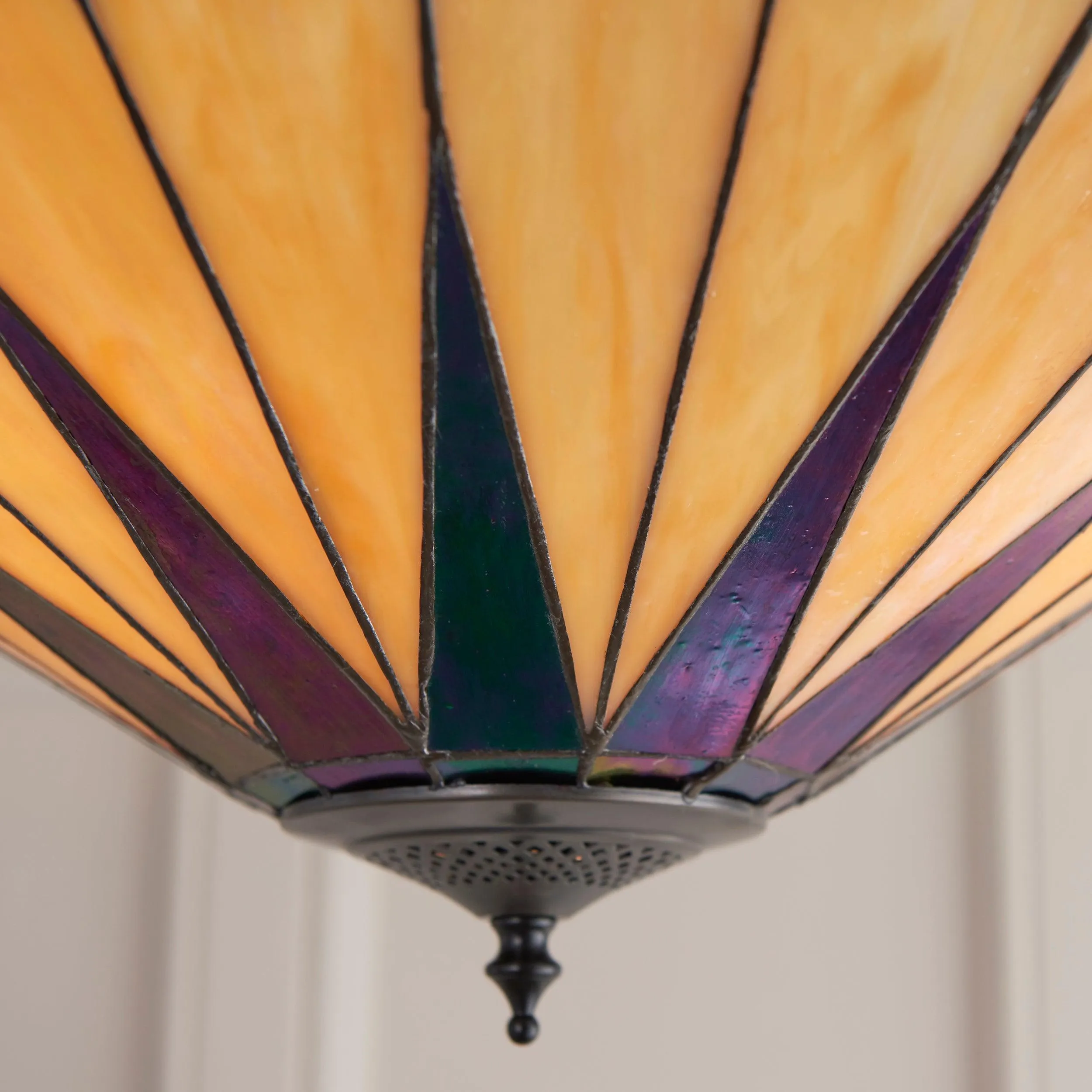Interiors 1900 Dark Star Semi Flush Tiffany Ceiling Light