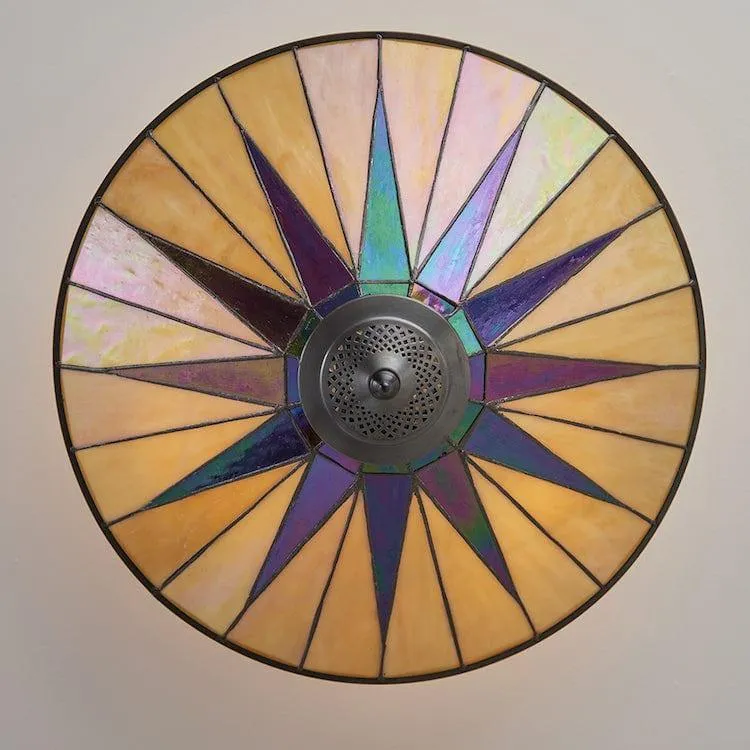 Interiors 1900 Dark Star Semi Flush Tiffany Ceiling Light