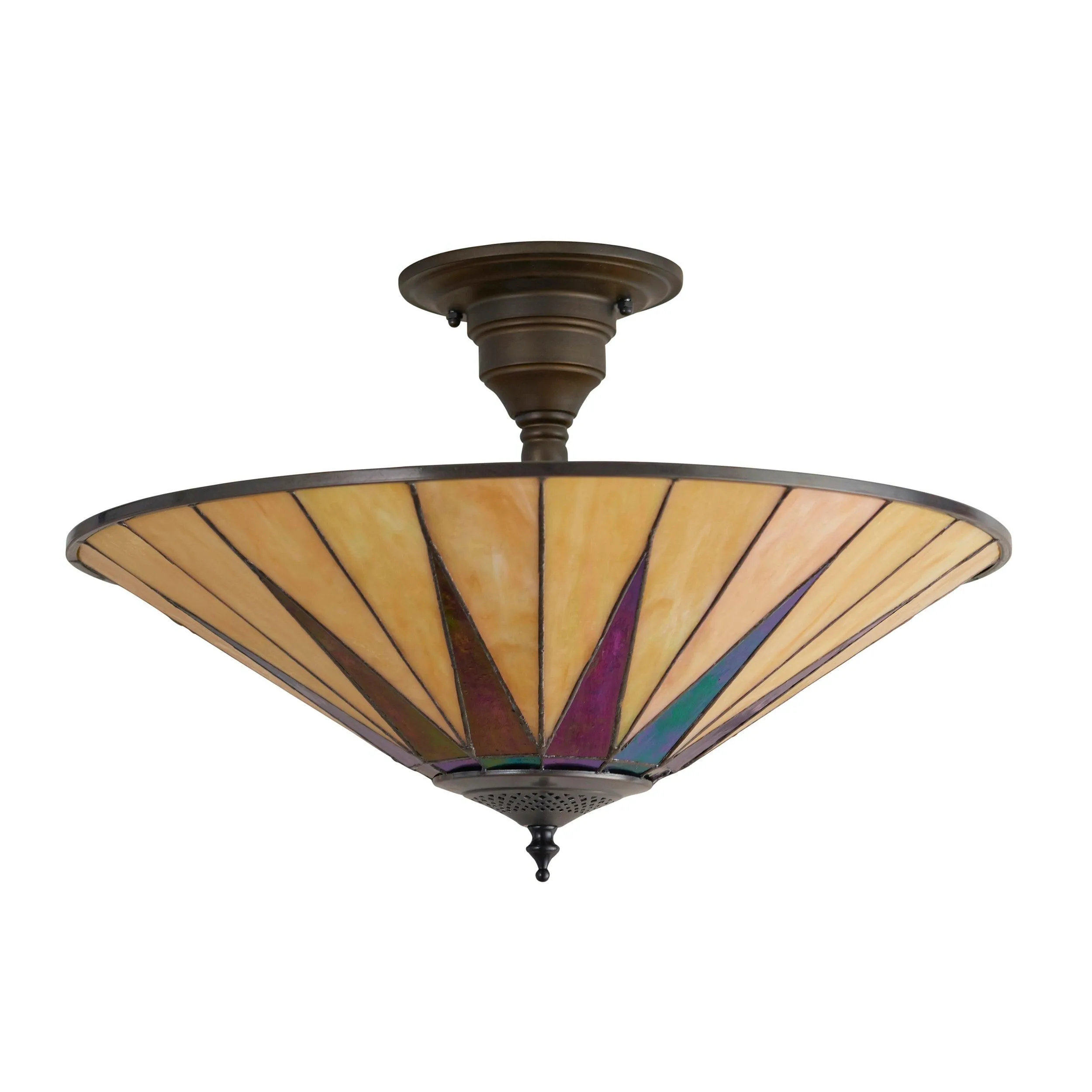 Interiors 1900 Dark Star Semi Flush Tiffany Ceiling Light