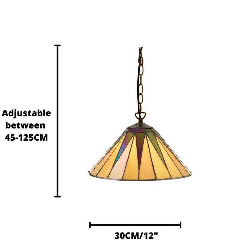 Interiors 1900 Dark Star Small Tiffany Pendant Light