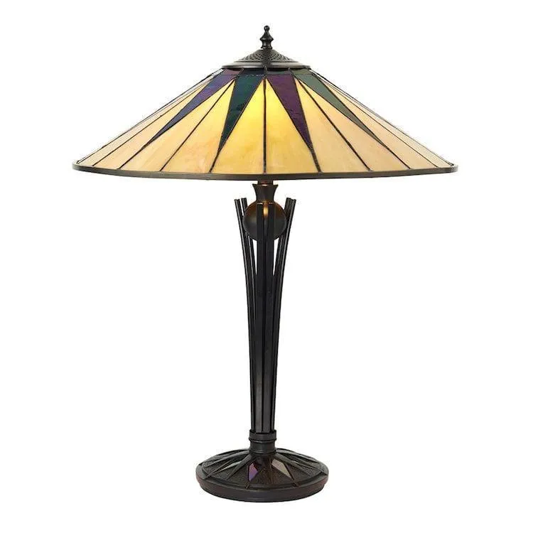 Interiors 1900 Dark Star Tiffany 2 Light Table Lamp