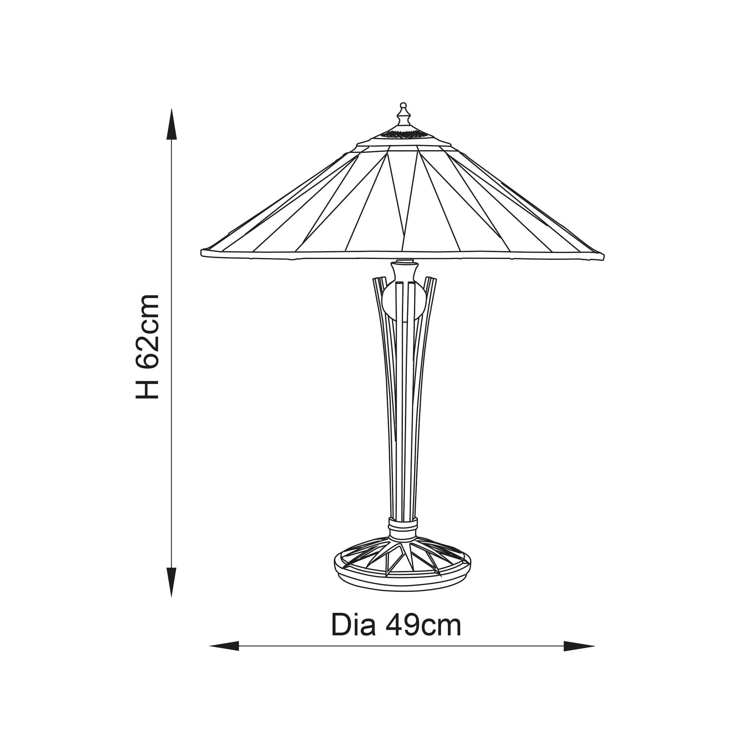 Interiors 1900 Dark Star Tiffany 2 Light Table Lamp