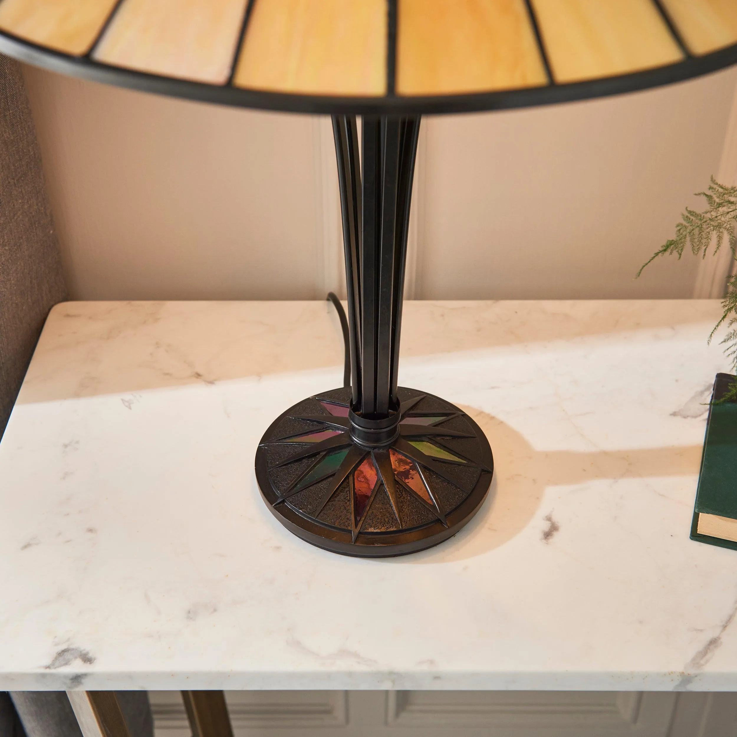 Interiors 1900 Dark Star Tiffany 2 Light Table Lamp