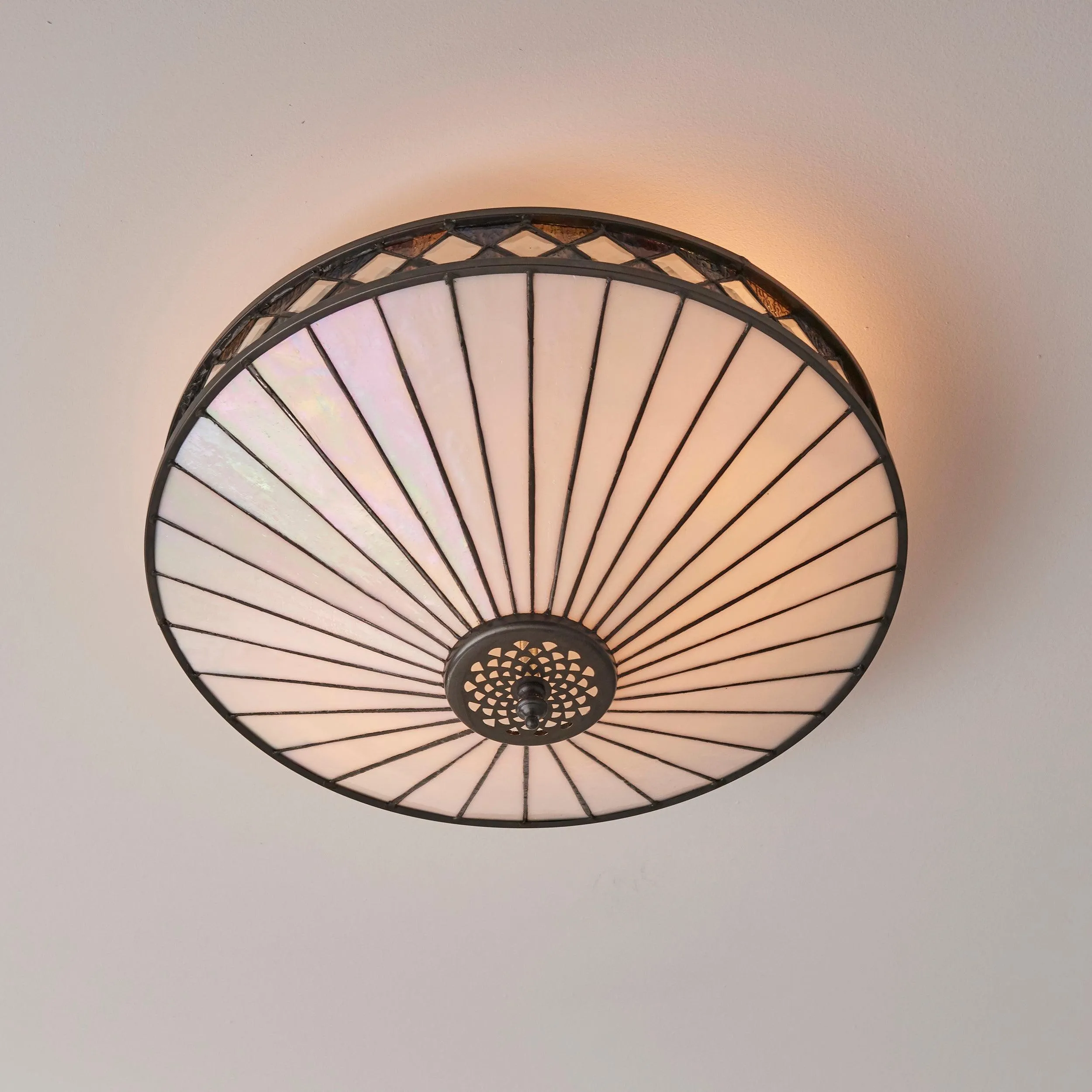 Interiors 1900 Fargo Flush Tiffany Ceiling Light