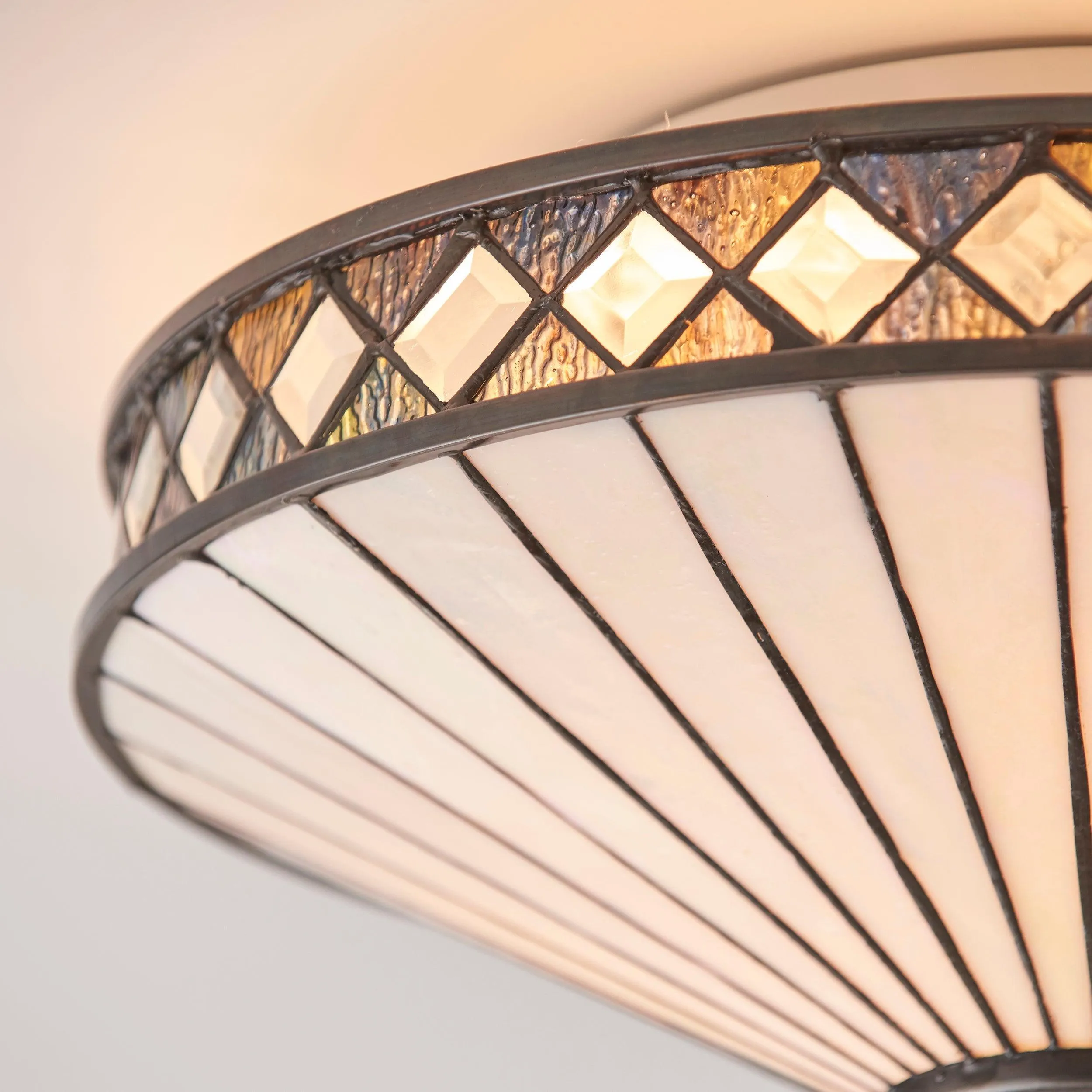 Interiors 1900 Fargo Flush Tiffany Ceiling Light