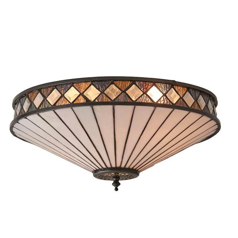 Interiors 1900 Fargo Flush Tiffany Ceiling Light